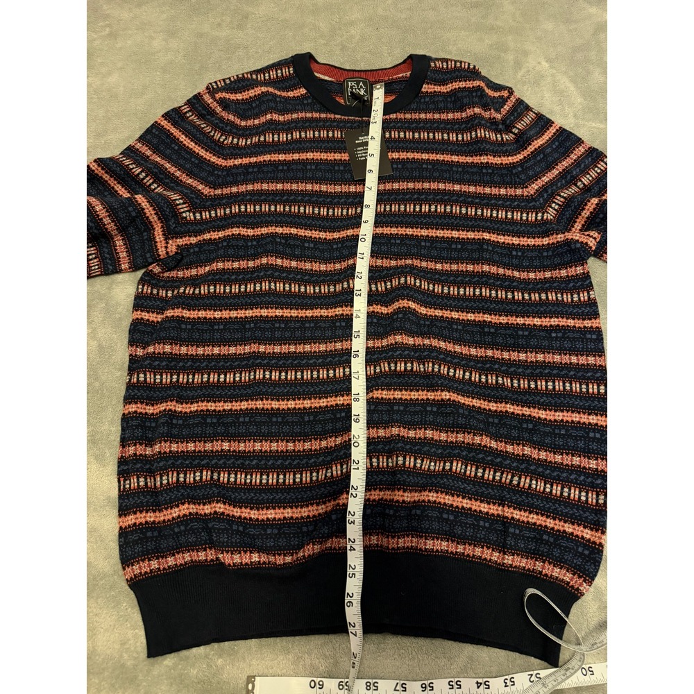 Jos A Bank Traveler Pima Cotton Mens XL‎ Crew Neck Striped Sweater - Picture 3 of 7